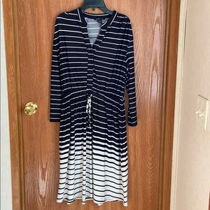 ombré black and white stripped dress